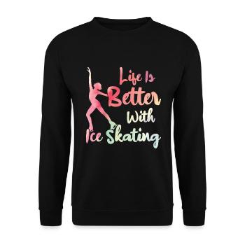 Eislaufen - Unisex Pullover - Schwarz - Vorne - Alina (178cm) & Michal (187cm)