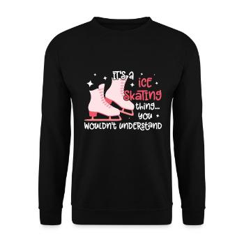 Eislaufen - Unisex Pullover - Schwarz - Vorne - Alina (178cm) & Michal (187cm)