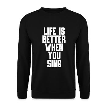 Chanter - Sweat-shirt Unisexe - noir - Devant - Alina (178cm) & Michal (187cm)