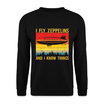 Zeppelin - Unisex Sweatshirt - black - Front - Alina (178cm) & Michal (187cm)