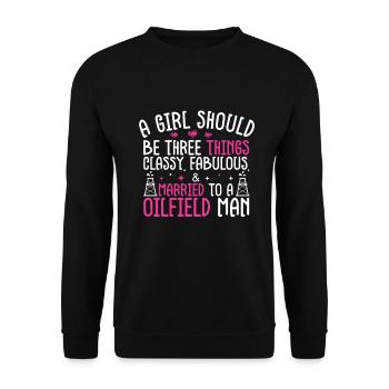 Oilfield - Unisex Sweatshirt - black - Front - Alina (178cm) & Michal (187cm)