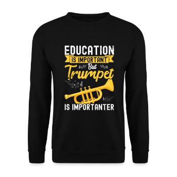 Trumpet - Unisex Sweatshirt - black - Front - Alina (178cm) & Michal (187cm)
