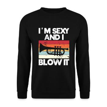 Trumpet - Unisex Sweatshirt - black - Front - Alina (178cm) & Michal (187cm)