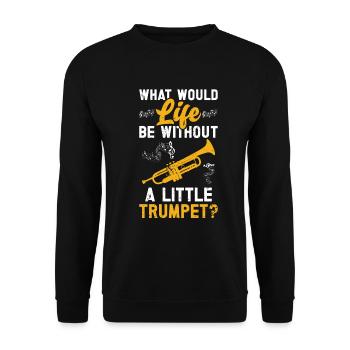 Trumpet - Unisex Sweatshirt - black - Front - Alina (178cm) & Michal (187cm)