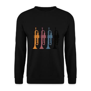 Trumpet - Unisex Sweatshirt - black - Front - Alina (178cm) & Michal (187cm)