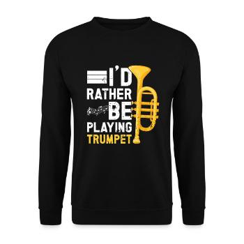 Trumpet - Unisex Sweatshirt - black - Front - Alina (178cm) & Michal (187cm)