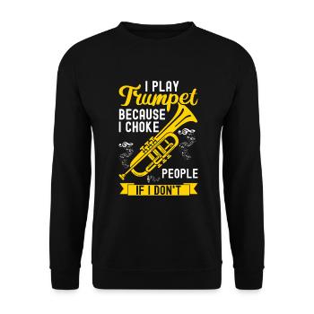 Trumpet - Unisex Sweatshirt - black - Front - Alina (178cm) & Michal (187cm)