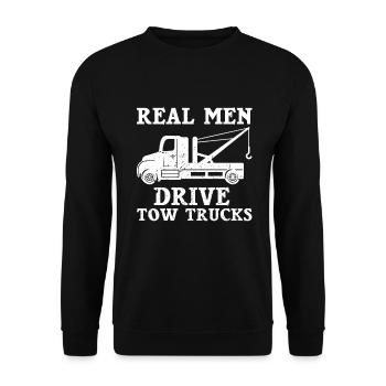 Abschleppfahrzeug - Unisex Pullover - Schwarz - Vorne - Alina (178cm) & Michal (187cm)