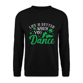 Danse irlandaise - Sweat-shirt Unisexe - noir - Devant - Alina (178cm) & Michal (187cm)