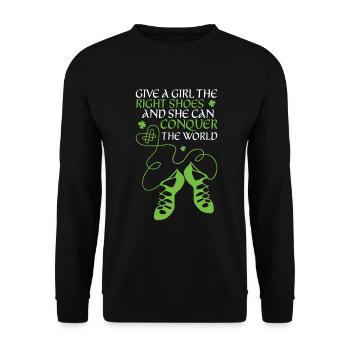 Danse irlandaise - Sweat-shirt Unisexe - noir - Devant - Alina (178cm) & Michal (187cm)