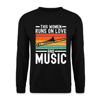 Trombone - Unisex Sweatshirt - black - Front - Alina (178cm) & Michal (187cm)