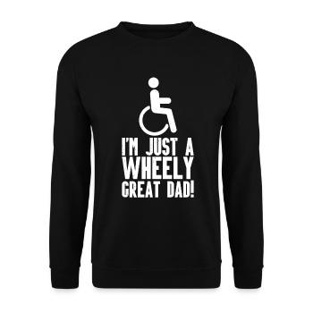 Fauteuil roulant - Sweat-shirt Unisexe - noir - Devant - Alina (178cm) & Michal (187cm)