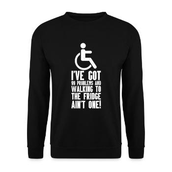 Rollstuhl - Unisex Pullover - Schwarz - Vorne - Alina (178cm) & Michal (187cm)