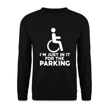 Fauteuil roulant - Sweat-shirt Unisexe - noir - Devant - Alina (178cm) & Michal (187cm)