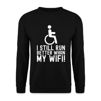 Fauteuil roulant - Sweat-shirt Unisexe - noir - Devant - Alina (178cm) & Michal (187cm)