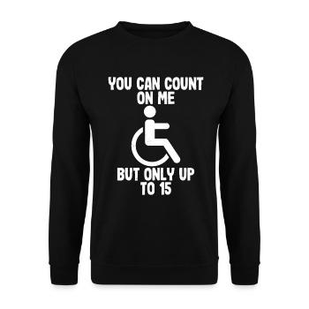 Fauteuil roulant - Sweat-shirt Unisexe - noir - Devant - Alina (178cm) & Michal (187cm)