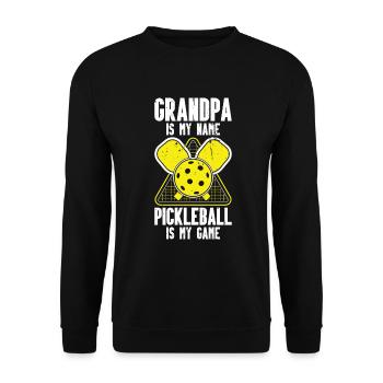 Opa Pickleball Paddel - Unisex Pullover - Schwarz - Vorne - Alina (178cm) & Michal (187cm)