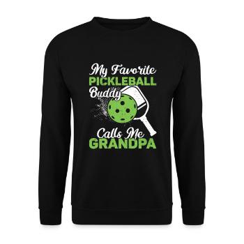 Opa Pickleball Paddel - Unisex Pullover - Schwarz - Vorne - Alina (178cm) & Michal (187cm)