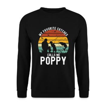 Pêche coquelicot Pêcheur pavillon américain Poppi - Sweat-shirt Unisexe - noir - Devant - Alina (178cm) & Michal (187cm)