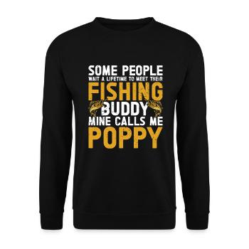 Pêche coquelicot Pêcheur pavillon américain Poppi - Sweat-shirt Unisexe - noir - Devant - Alina (178cm) & Michal (187cm)