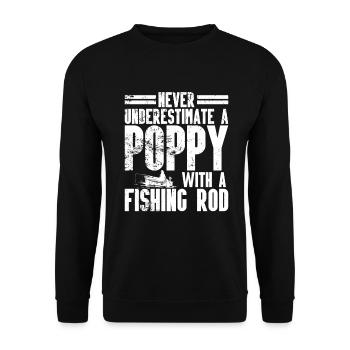 Pêche coquelicot Pêcheur pavillon américain Poppi - Sweat-shirt Unisexe - noir - Devant - Alina (178cm) & Michal (187cm)