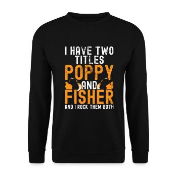 Pêche coquelicot Pêcheur pavillon américain Poppi - Sweat-shirt Unisexe - noir - Devant - Alina (178cm) & Michal (187cm)