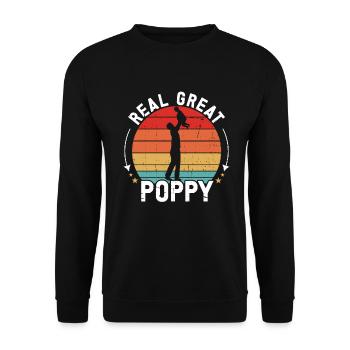 Pêche coquelicot Pêcheur pavillon américain Poppi - Sweat-shirt Unisexe - noir - Devant - Alina (178cm) & Michal (187cm)