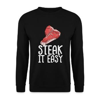 Steak - Unisex Pullover - Schwarz - Vorne - Alina (178cm) & Michal (187cm)