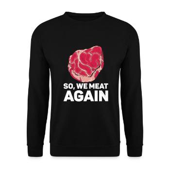 Steak - Unisex Pullover - Schwarz - Vorne - Alina (178cm) & Michal (187cm)
