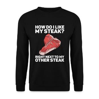 Steak - Unisex Pullover - Schwarz - Vorne - Alina (178cm) & Michal (187cm)