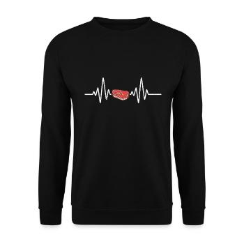 Steak - Unisex Pullover - Schwarz - Vorne - Alina (178cm) & Michal (187cm)