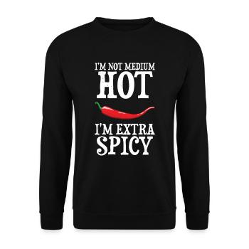 Chili-Pfeffer - Unisex Pullover - Schwarz - Vorne - Alina (178cm) & Michal (187cm)