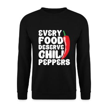 Chili-Pfeffer - Unisex Pullover - Schwarz - Vorne - Alina (178cm) & Michal (187cm)