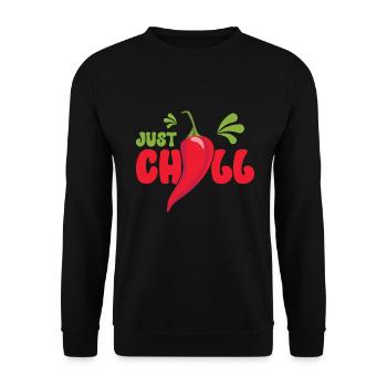 Chili-Pfeffer - Unisex Pullover - Schwarz - Vorne - Alina (178cm) & Michal (187cm)
