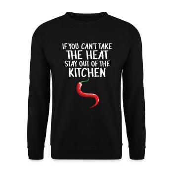 Chili-Pfeffer - Unisex Pullover - Schwarz - Vorne - Alina (178cm) & Michal (187cm)