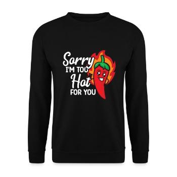 Chili-Pfeffer - Unisex Pullover - Schwarz - Vorne - Alina (178cm) & Michal (187cm)