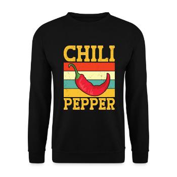 Chili pepper - Unisex Sweatshirt - black - Front - Alina (178cm) & Michal (187cm)