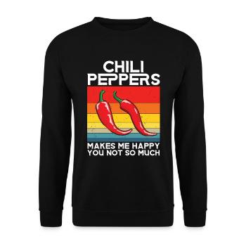 Chili-Pfeffer - Unisex Pullover - Schwarz - Vorne - Alina (178cm) & Michal (187cm)