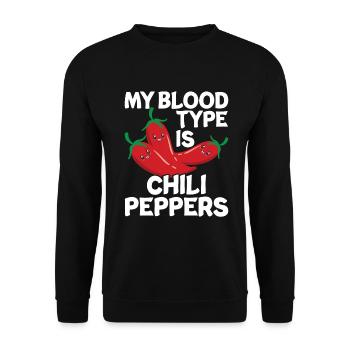 Chili-Pfeffer - Unisex Pullover - Schwarz - Vorne - Alina (178cm) & Michal (187cm)