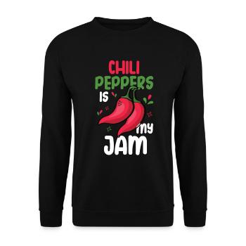 Chili-Pfeffer - Unisex Pullover - Schwarz - Vorne - Alina (178cm) & Michal (187cm)