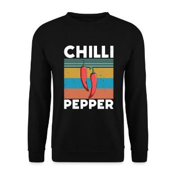 Chili-Pfeffer - Unisex Pullover - Schwarz - Vorne - Alina (178cm) & Michal (187cm)
