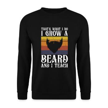 Bearded teacher - Unisex Sweatshirt - black - Front - Alina (178cm) & Michal (187cm)