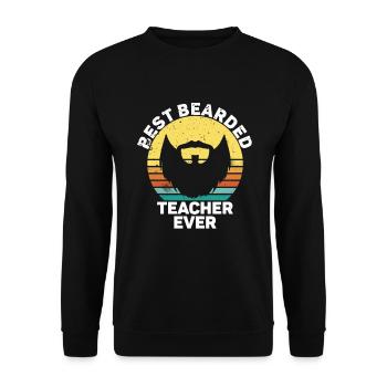 Bearded teacher - Unisex Sweatshirt - black - Front - Alina (178cm) & Michal (187cm)