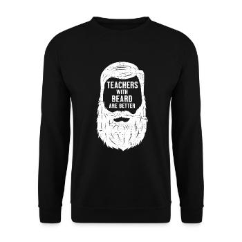 Bearded teacher - Unisex Sweatshirt - black - Front - Alina (178cm) & Michal (187cm)