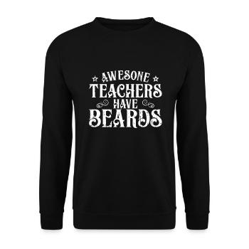Bearded teacher - Unisex Sweatshirt - black - Front - Alina (178cm) & Michal (187cm)