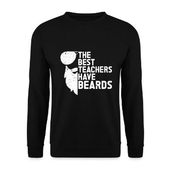 Bearded teacher - Unisex Sweatshirt - black - Front - Alina (178cm) & Michal (187cm)