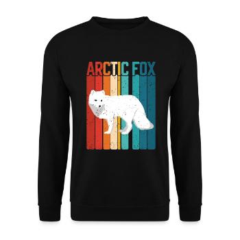 Artic Fuchsliebhaber Aus Arktischer Fuchs - Unisex Pullover - Schwarz - Vorne - Alina (178cm) & Michal (187cm)