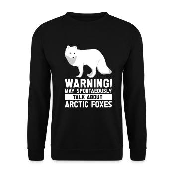 Artic Fuchsliebhaber Aus Arktischer Fuchs - Unisex Pullover - Schwarz - Vorne - Alina (178cm) & Michal (187cm)
