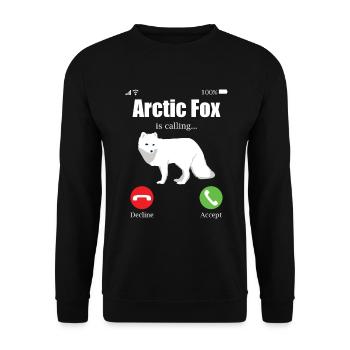 Artic Fuchsliebhaber Aus Arktischer Fuchs - Unisex Pullover - Schwarz - Vorne - Alina (178cm) & Michal (187cm)