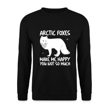 Artic Fuchsliebhaber Aus Arktischer Fuchs - Unisex Pullover - Schwarz - Vorne - Alina (178cm) & Michal (187cm)